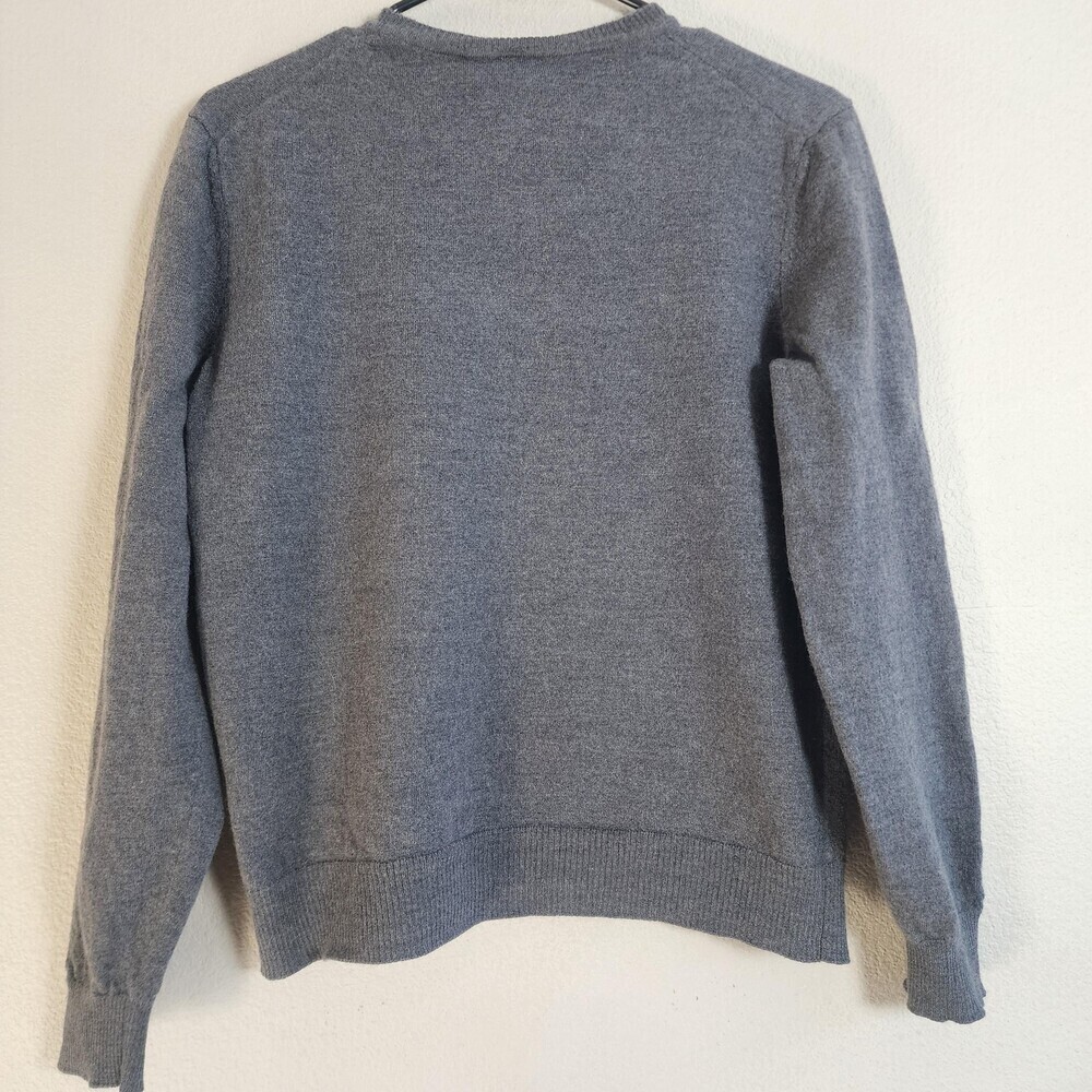 Boss Sweater Womens Large Gray 100% Virgin Wool Crewneck Pullover Knit Logo - Picture 8 of 10
